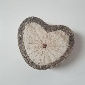 Cream-White Heart Trinket Box